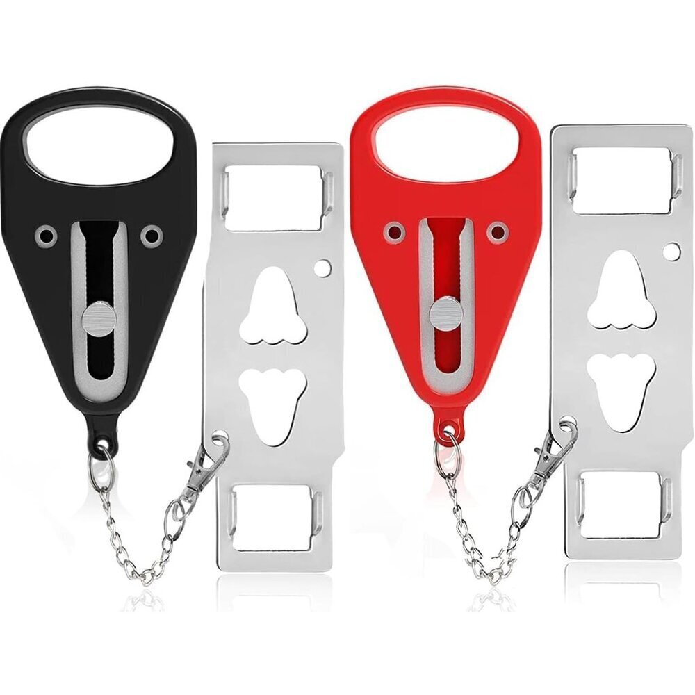 Portable Door Lock-2 Pack Solid Heavy Duty Extra Lock for Additional Privacy